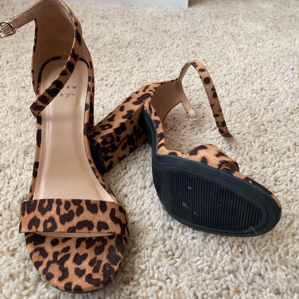 Leopard print block heels (target)